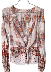 Free People Run Free Blouse Multi floral S
