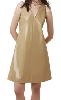 Banana Republic Tan Vegan Leather Mini Dress Size Medium new with tags