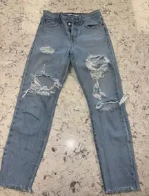 Levi Raw Hem Wedgie 501 Jeans 