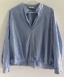 Vineyard Vines Top Womens Medium Blue White Cotton Beachy‎ Coastal Preppy Luxury