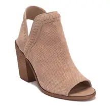 Peep Toe Suede Block Heels Size 8