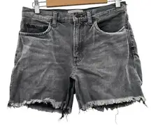 Everlane Gray Charcoal Wash Raw Hem Mid Rise Denim Jean Shorts Size 27