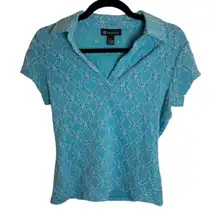 Y2K INC floral lace short sleeve polo shirt