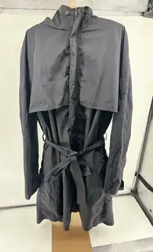 ALO Yoga Crinkle On The Move Black Trench Coat Womens Unisex Size XXL