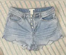 Light Wash Mid Rise Jean Short Shorts - Size 6