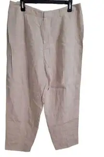 Company by Ellen Tracy Size 14 100% Linen Full Length Pants