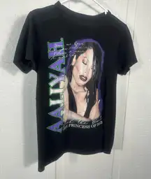 Aaliyah The Princess Of R&B Black T-T-Shirt Adult Size Small EUC