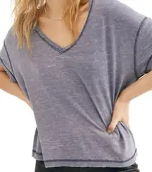 Free People All Mine Popover Tee Top Vintage Navy raglan Lightweight Oversized