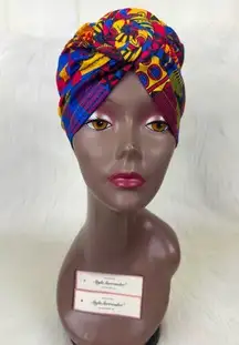 NWOT Pre-knotted African Print Headwrap Turban Cap