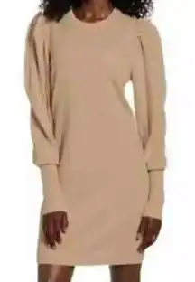 Wayf || camel bishop sleeves sweater dress