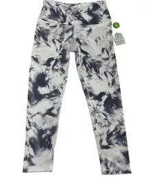 Gaiam Leggings Womens X-Small On High Rise Soho White Purple Tie Dye Capri NWT