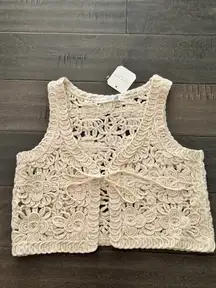 Altar'd State floral crotchet vest