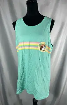 BUC-EES Women’s Summer Graphic Sleeveless Round Neck Tank Top Sz Large NWOT