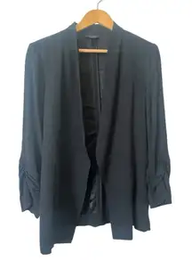 Halogen Women’s  Black Open-Front Blazer With Shoulder Pads Size Large