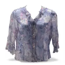 Vintage Tess Button Up Blouse 12 Fairy Silk