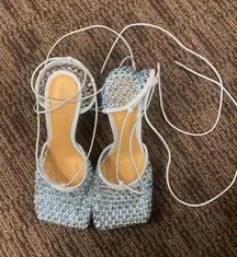 Sparkle Stretch High-Heel Sandals