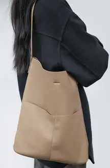 OAK + FORT City Tote Vegan Leather Beige Tan