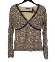 Y2K Babydoll Witchy Dark Romantic Fairy Goth Stretchy Date Night Top Small