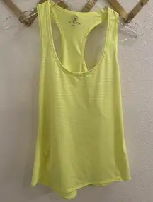 Athleta Shadow Stripe Chi Tank Highlighter Yellow Size Small