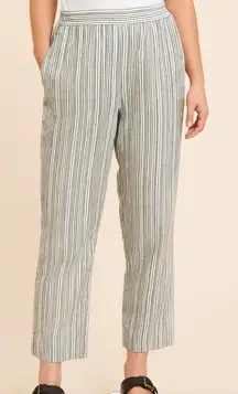 Sienna Sky Cream Tan Cotton Blend Striped Pull on Cuffed Pants Size XL NEW