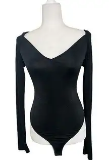 Free People NWOT  intimately black body suit with back cross over