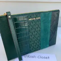 Michael Kors Racing Green Clutch Wristlet