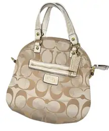 Coach champagne beige signature bag top‎ handle J1260-F21713