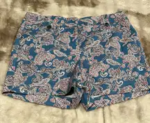 LOFT Women’s Blue Print Shorts – Size 8 EUC Ann Taylor