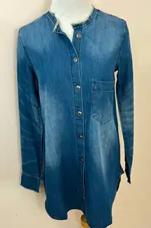 Sandrine Rose x Free People Long Sleeve Cotton Denim Shirt Dress XS/S NEW