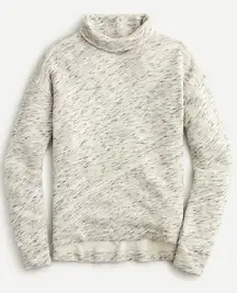 J Crew Womens Vintage Fleece Cotton Terry Turtleneck Sweater‎ Speckle Grey Sz XL
