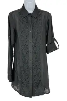 Monoreno Women's SZ S NWT Silk Blend Semi-Sheer Woven Black Mini Dress/Long Top