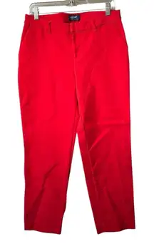 Old Navy Women Red Harper‎ Mid-Rise Career Pants Size 8 Regular Colorful Career