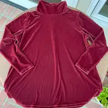 red velvet long sleeve turtleneck