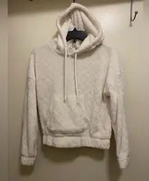 No Boundaries Juniors White Hooded Sweatshirt M 7 9 40” Diamond Quilted Hoodie