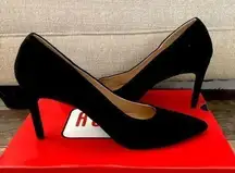 New Rouge helium black suede texture NWT