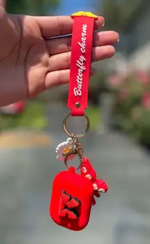 Red Butterfly Charm AirPod Pro Case