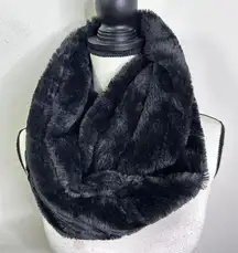 Westloop West Loop Faux Fur Infinity Scarf Black One Size Winter Warm Elegant‎