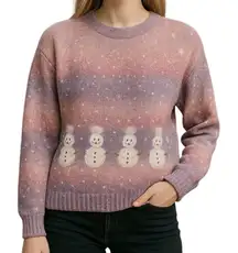 Vintage Talbots Snowman Mohair Sweater L | Holiday Ombre Confetti Knit Appliqué