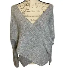 ASTR (Revolve) Heather Gray Wrap Front Criss Cross Sweater L