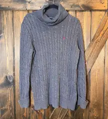 Polo Ralph Lauren Sport Cable Knit Turtleneck Tunic Sweater