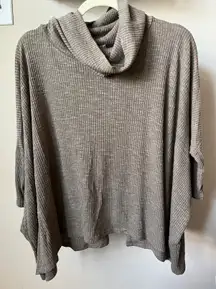 Altar’s State Slit Back Draped Sweater Taupe