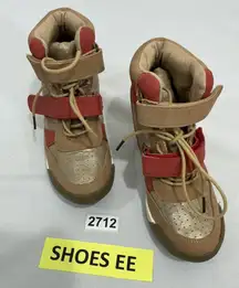 Womans Shoedazzle Frame 6 Tan Orange Lace Up Ankle Boots