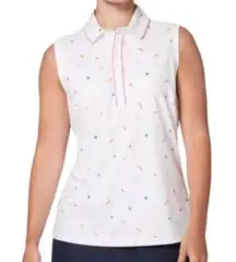 Lady Hagen Sleeveless Golf Polo shirt White Fruit print Size M NWT Tennis Active