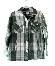 Offline by Aerie XS  Plaid Green & White Jacket Shacket Oversized Women’s Layers