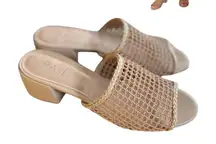 REVOLVE RAY CROCHET WOVEN BEIGE‎ NUDE MULES SANDALS SZ. 8