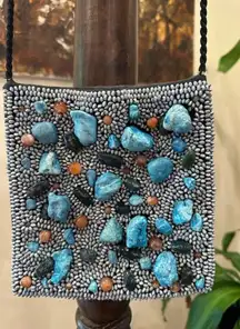 NWOT TURQUOISE AND  GENUINE GEMSTONE CROSS BODY SMALL BAG