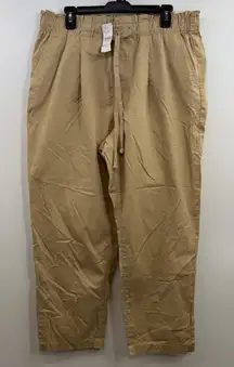 LOFT Khaki Poplin Jogger Pant NWT Size L