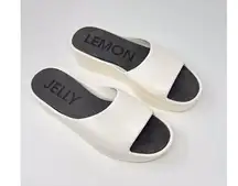 Lemon Jelly Womens Sandals White Sunny Platform Slide Slip On Wedge 40 US 10