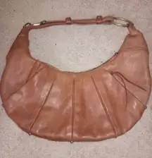 Eric Javits Crescent Purse Shoulder Bag Pocketbook Tan Designer New York