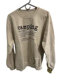 Beige “Camping” Definition Sweatshirt | Rustic Outdoor‎ Graphic Pullover